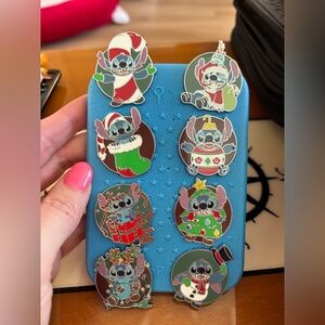Disney Stitch Holiday Pin Set - Red, Green, Blue